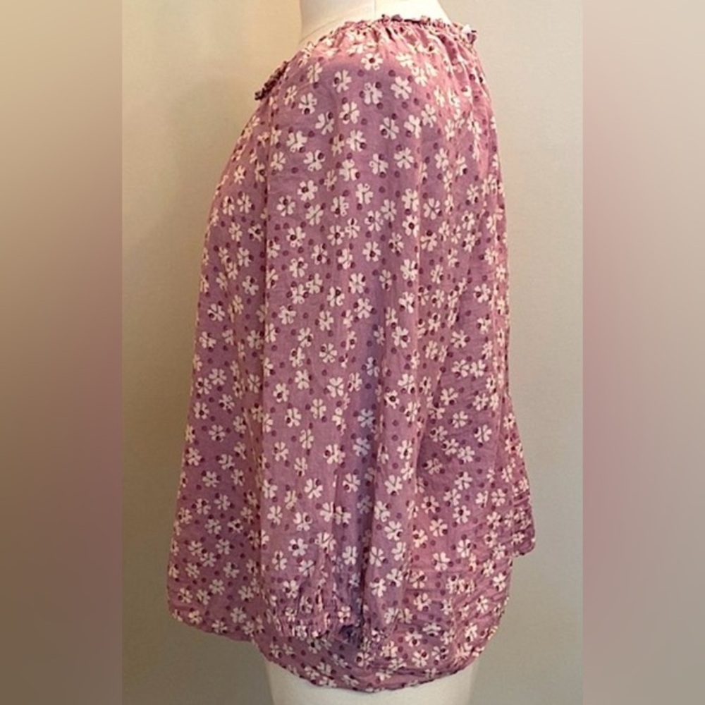 Sonoma Purple Cream Floral Print SZ XXL Soft Girl Romantic Cottagecore Boho Top - Picture 5 of 9